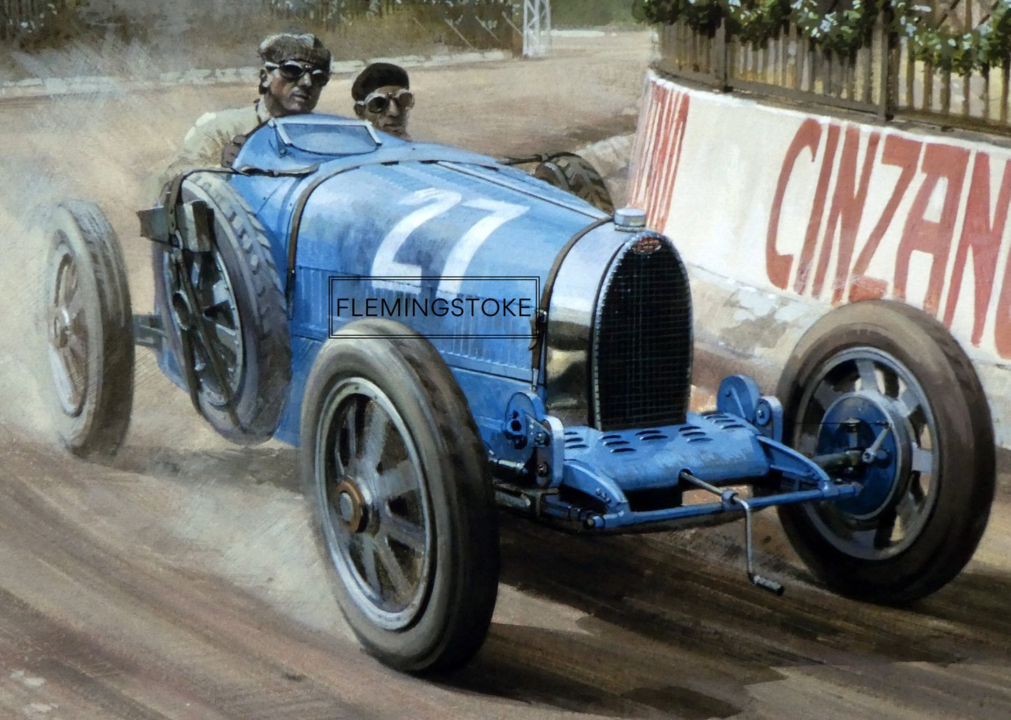 Bugatti Type 35T - 1926 Targa Florio - Giclée Print from a Gouache Painting (54x43cm)