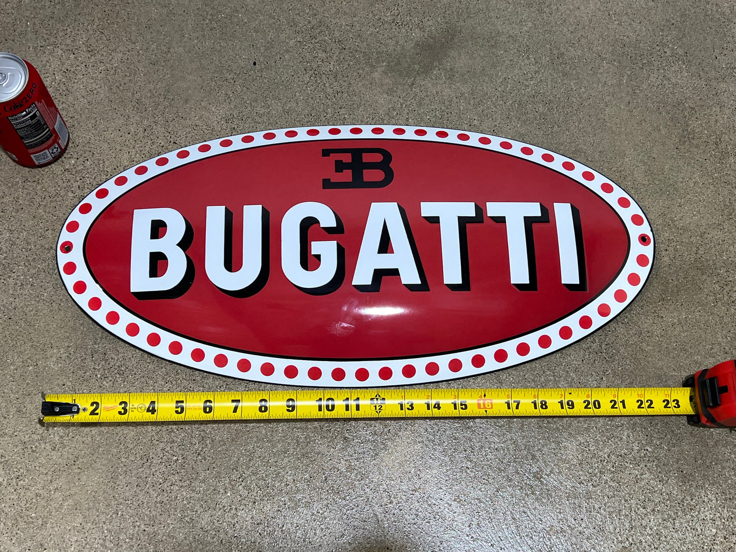 Convex Bugatti Sign in Enamel