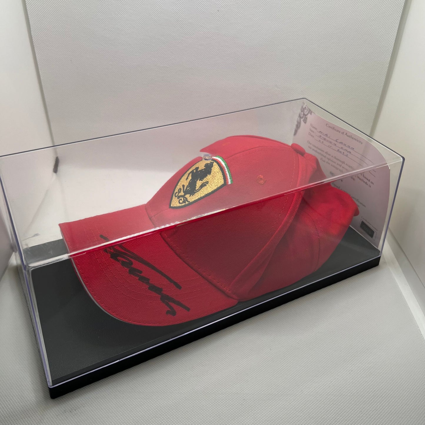 Ferrari Cap Signed By Niki Lauda (With Certificate of Authenticity)