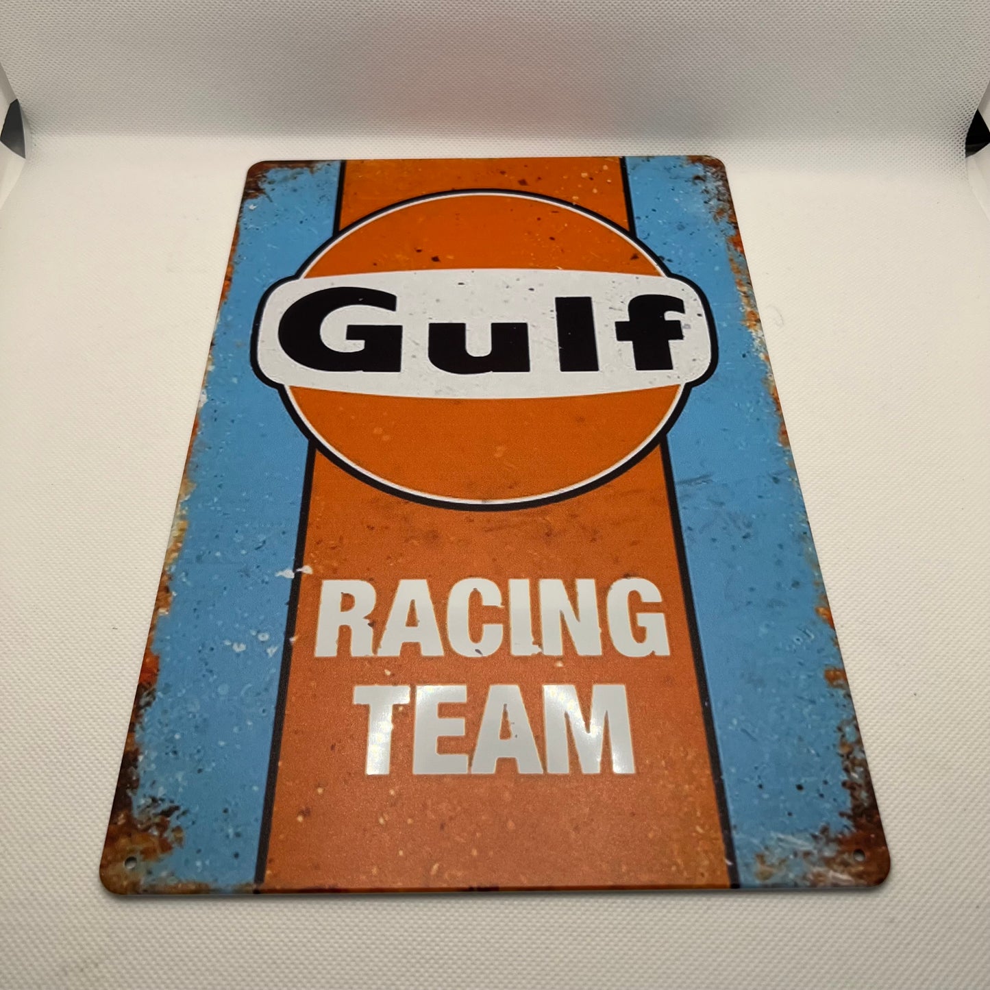 Gulf Racing Team - Metal Wall Sign (Reproduction) 12x8