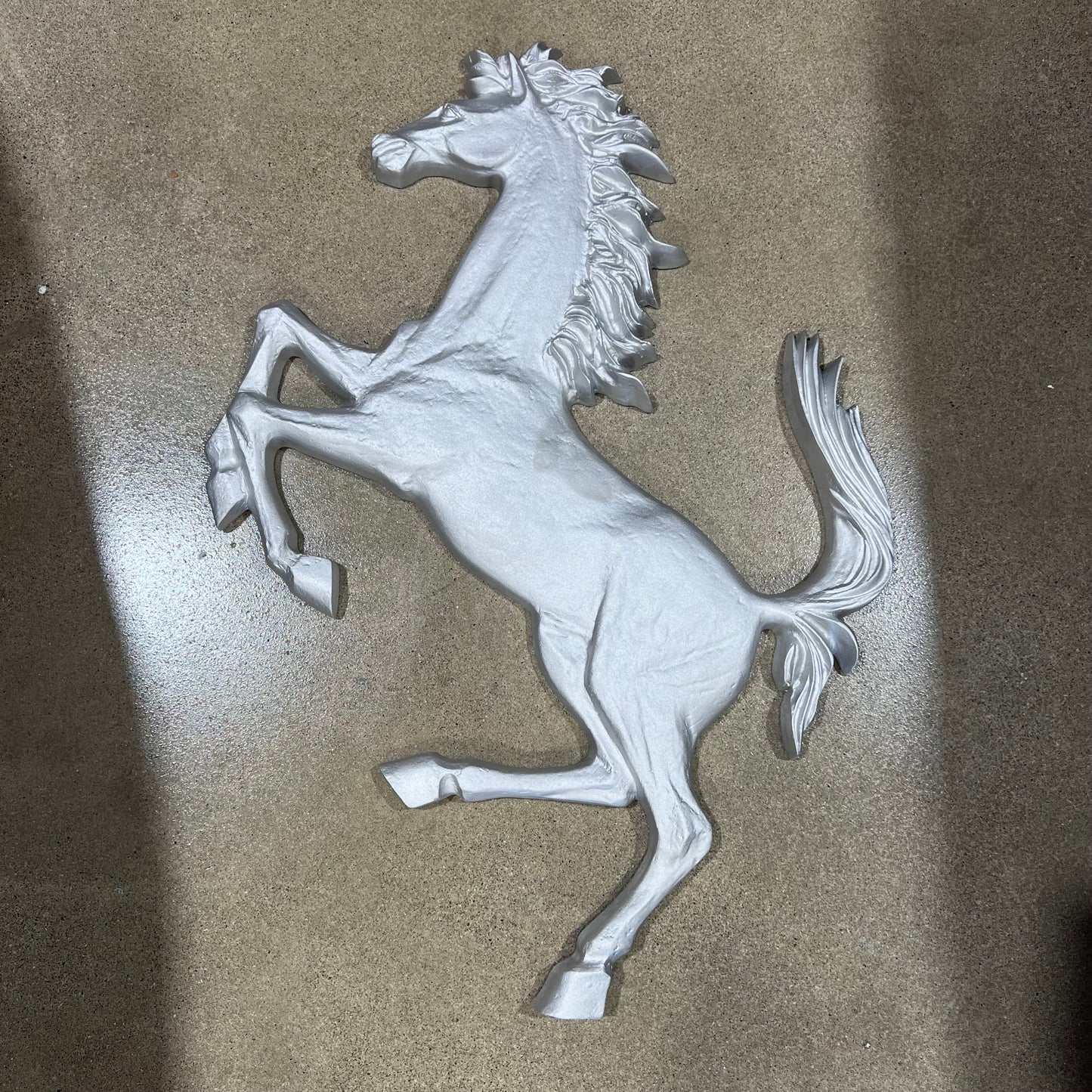 Ferrari Emblem in Sandcast Aluminum (3ft)