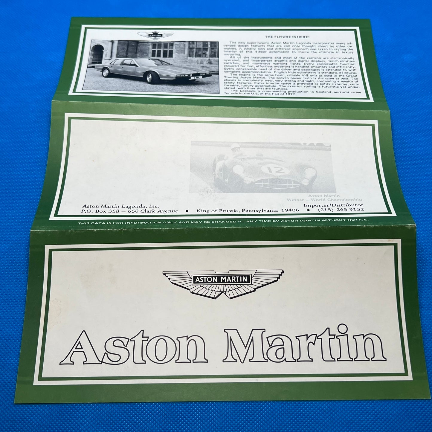 1975 Aston Martin V8 Brochure